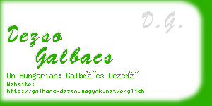 dezso galbacs business card